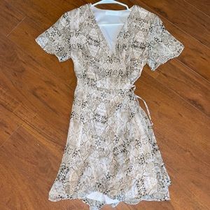 Snake skin Wrap Dress